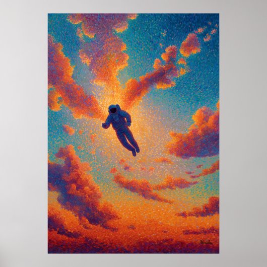 Poster Figure flottant Pointillisme Rêve Ciel (Devant)
