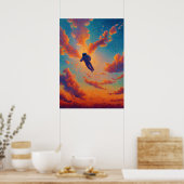 Poster Figure flottant Pointillisme Rêve Ciel (Cuisine)