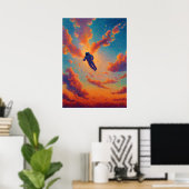 Poster Figure flottant Pointillisme Rêve Ciel (Bureau à domicile)