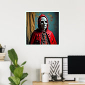 Poster Figure mystérieuse du crâne à capuchon (Bureau à domicile)