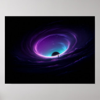 Poster Figure solitaire au bord du vortex cosmique pourpr