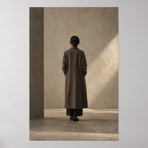 Poster Figure Solitaire dans l'Intérieur Minimaliste Enso