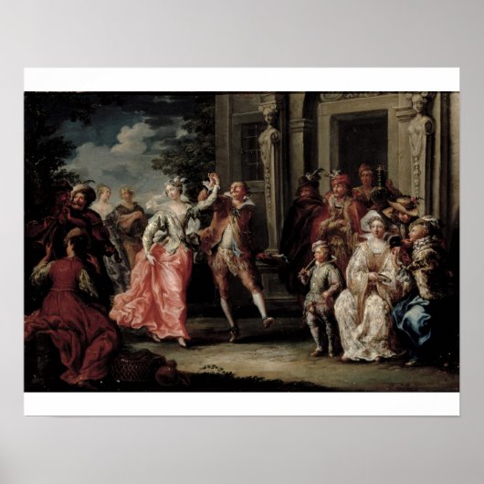 Poster Figures Dancing Outside a Palace (au pair 59640) (Devant)
