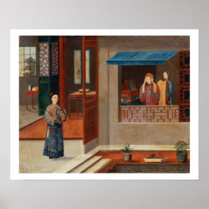 Poster Figures dans un intérieur de vestiaire