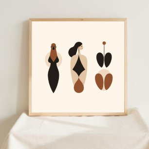 Poster Figures de Fleur Silencieuse