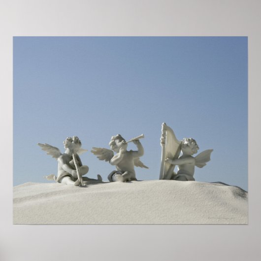 Poster figurines anges avec instruments de musique sur (Devant)