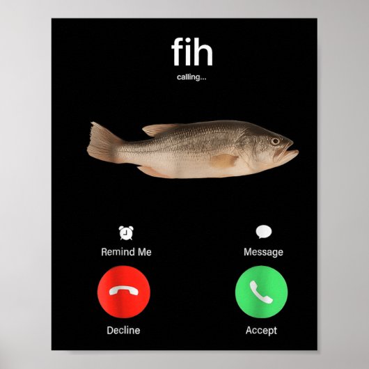 Poster Fih Appel Me Rappel Message Refuser Accepter Télép (Devant)