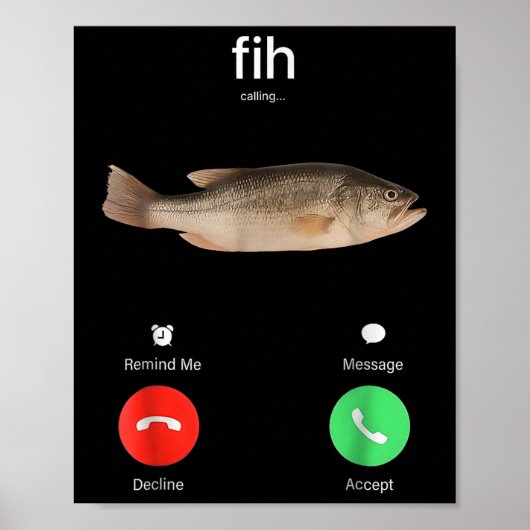 Poster Fih Appel Me Rappel Message Refuser Accepter Télép (Devant)