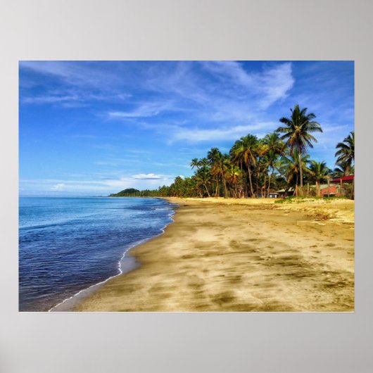 Poster Fiji Beach Sand and and Sky (Devant)