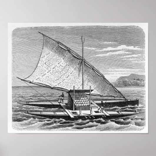 Poster Fijian canoë double de l'histoire de (Devant)