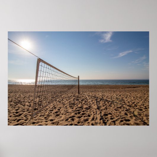Poster filet de volley sur l'affiche de la plage (Devant)