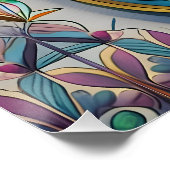 Poster Filigree couleur or bleu-vert troisième oeil Hamsa (Coin)