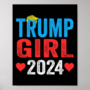 Poster Fille 2024 Chemises mignonnes Trump Drapeau Femmes