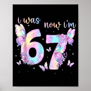 Poster Fille 6 7 ans papillon 7ème anniversaire