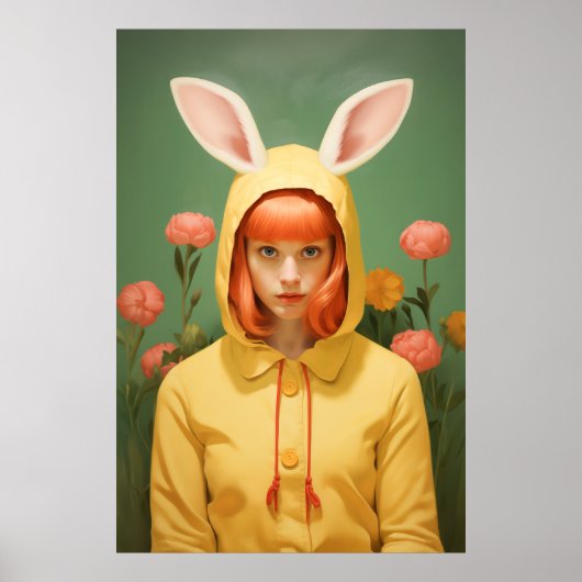 Poster Fille à capuchon de lapin (Devant)