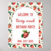 Poster Fille à la fraise Berry First pour son 1er anniver (Devant)