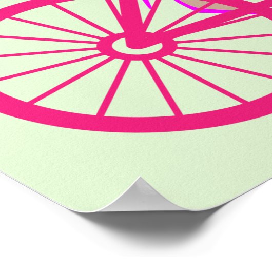 Poster Fille À Vélo Rose (Coin)