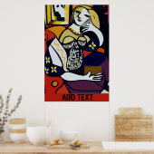 Poster Fille Abstraite sur téléphone portable (Cuisine)