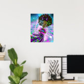 Poster Fille afro-américaine (Bureau à domicile)