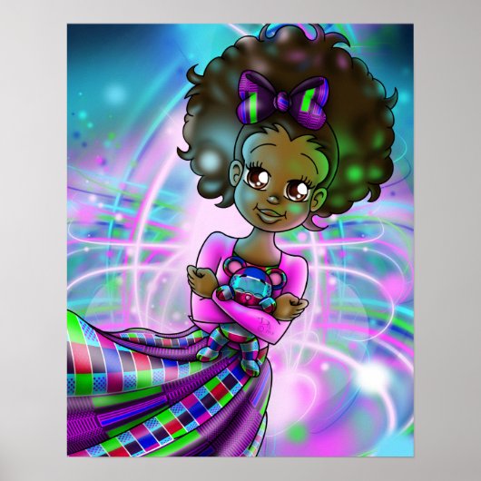 Poster Fille afro-américaine (Devant)