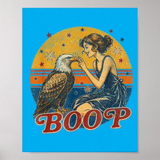 Poster Fille Aigle Drôle de Main Boop Nez Drôle Patriotiq
