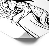 Poster Fille Ange Gardien Noir et Blanc (Coin)