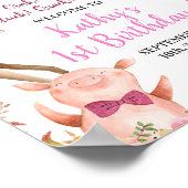 Poster Fille Animaux de ferme Barnyard 1er anniversaire B (Coin)