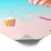 Poster Fille Anime avec Cupcake Fantaisiste (Coin)