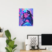 Poster Fille Anime Metaverse VR (Bureau à domicile)