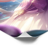 Poster Fille Anime Papillon Violet Aile Lune Fée (Coin)