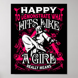 Poster Fille Arts Martiaux Dit Karate Kung Fu Citation