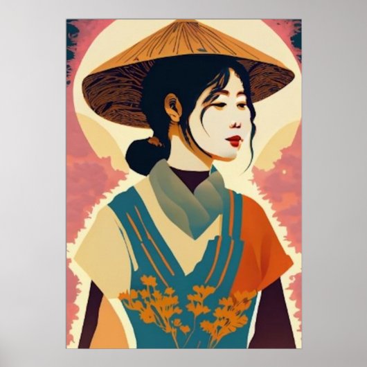 Poster Fille asiatique (Devant)