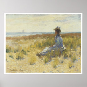 Poster Fille assise au bord de la mer, 1893 Robert Henri