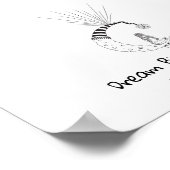 Poster Fille assise sur un ballon empreinte digitale lune (Coin)