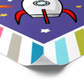 Poster Fille Astronaute Espace Fusée Naissance Statistiqu (Coin)