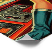 Poster Fille astronaute rétro (Coin)