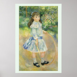 Poster Fille au cerceau par Pierre Renoir, Beaux-arts vin