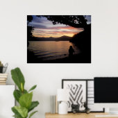 Poster Fille au coucher du soleil (Bureau à domicile)