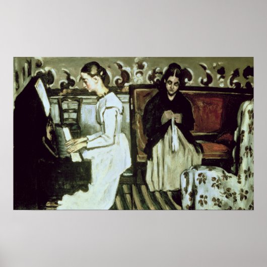 Poster Fille au piano, 1868-69 (Devant)