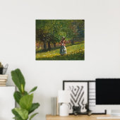 Poster Fille au râteau à foin (Bureau à domicile)