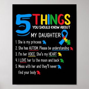 Poster Fille autiste Sensibilisation à l'autisme Soutien