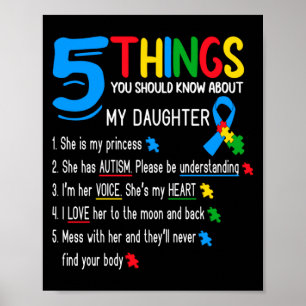 Poster Fille autiste Sensibilisation à l'autisme Soutien