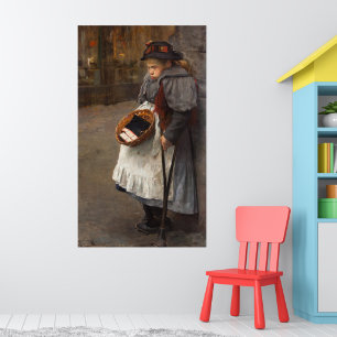 Poster Fille aux allumettes Pauvre handicapée Marchés dan