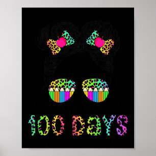 Poster Fille aux chignons Little Miss 100 jours d'école P