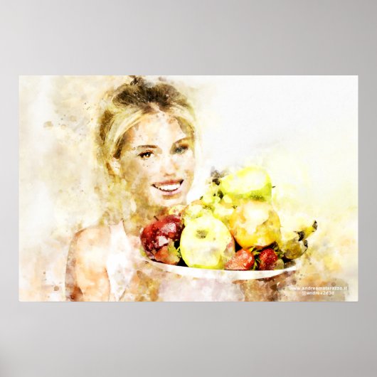 Poster Fille aux fruits (Devant)