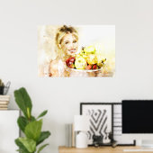 Poster Fille aux fruits (Bureau à domicile)