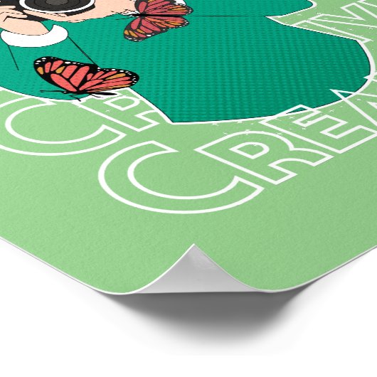 Poster Fille aux papillons (Coin)