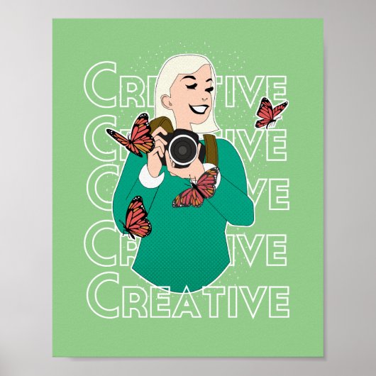 Poster Fille aux papillons (Devant)