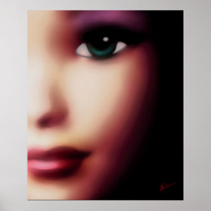 Poster Fille aux yeux verts
