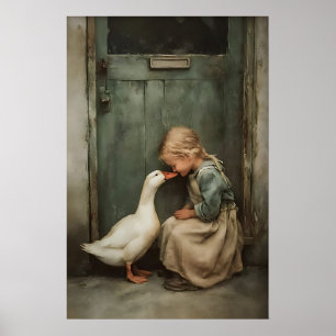 Poster Fille avec amour de canard imprimable, Rustique Co